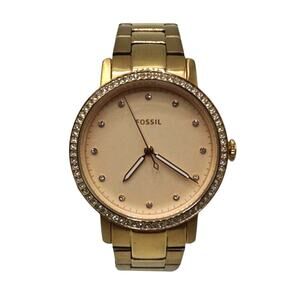 Fossil Neely Swarovski Rose Steel Bracelet Women's Watch New Battery